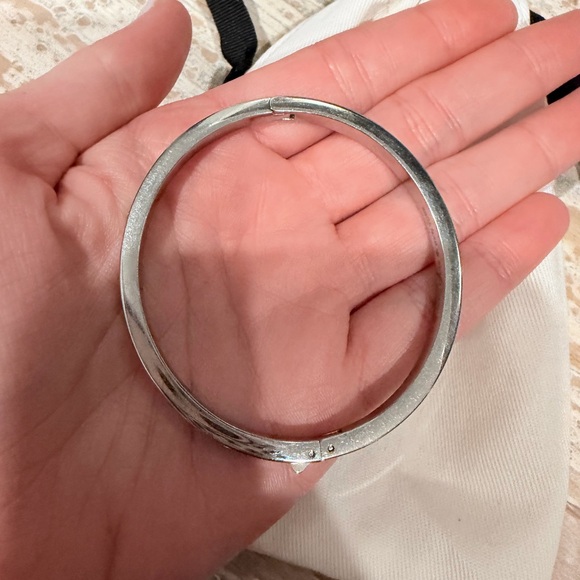 Kate Spade Silver and Crystal Hinged Bangle Bracelet - Picture 3 of 7